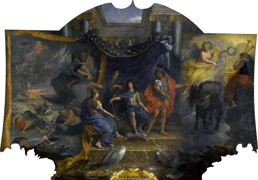 Hall of Mirrors 20 - The Decision Taken to Make War on the Dutch, 1671, vintage artwork by Charles Le Brun, 12x8" (A4) Poster