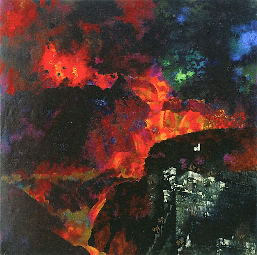 Eruption of Aetna, vintage artwork by Augusto Giacometti, 12x8" (A4) Poster