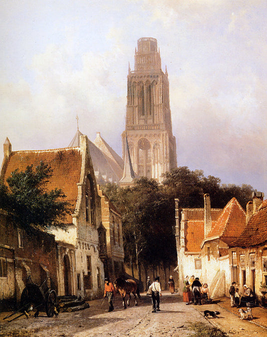 Sint-Maartenskerk, Zaltbommel, vintage artwork by Cornelis Springer, A3 (16x12") Poster Print