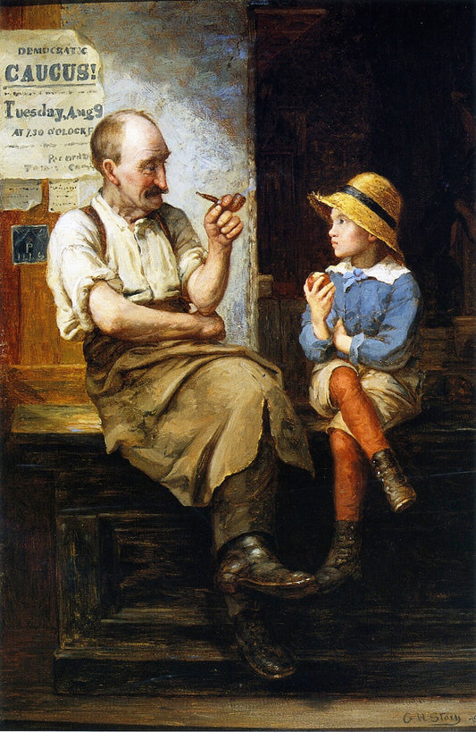 A Chance Acquaintance, vintage artwork by George Henry Story, 12x8" (A4) Poster