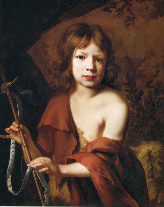 Portrait of a Boy as St. John the Baptist, vintage artwork by Jacob van Oost the Elder, 12x8" (A4) Poster