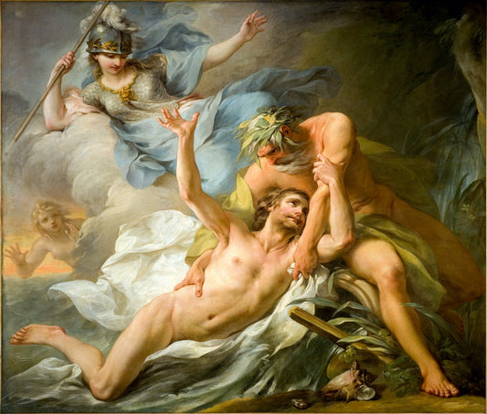 Odysseus Landing on the Island of Calypso, vintage artwork by Pierre Charles Tremolières, 12x8" (A4) Poster