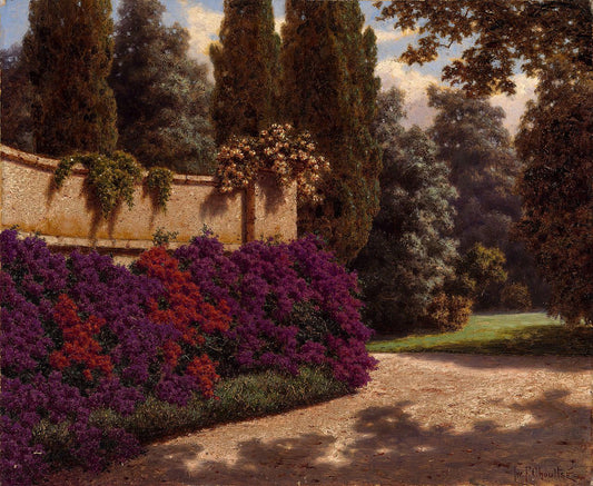 Flower Terrace. Provence, vintage artwork by Ivan Fedorovich Choultse, 12x8" (A4) Poster