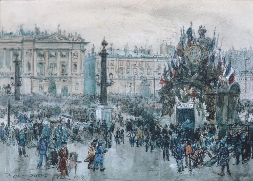 Armistice Day, Paris, vintage artwork by Frank Myers Boggs, 12x8" (A4) Poster