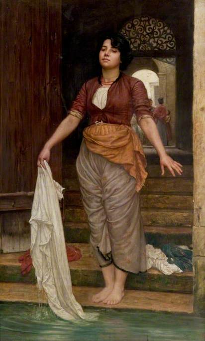 In a Street in Venice, vintage artwork by Valentine Cameron Prinsep, 12x8" (A4) Poster