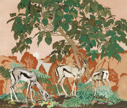 Gazelles of North Africa, vintage artwork by Leon Cauvy, 12x8" (A4) Poster