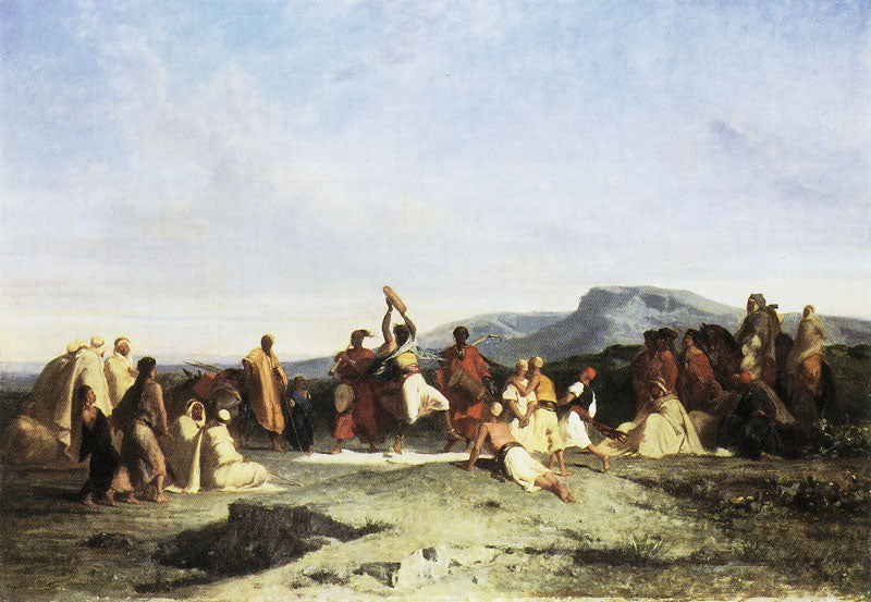 Negro Tumblers with Their Tribe, vintage artwork by Eugène Fromentin, A3 (16x12") Poster Print