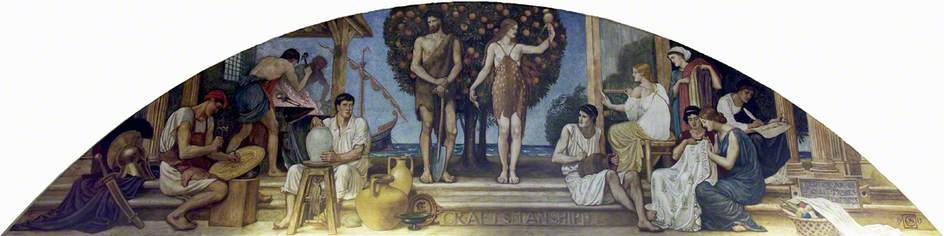 Craftsmanship, vintage artwork by Walter Crane, 12x8" (A4) Poster