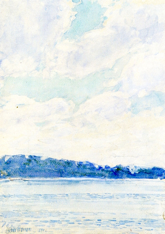 Along the Shoreline, vintage artwork by Childe Hassam, 12x8" (A4) Poster