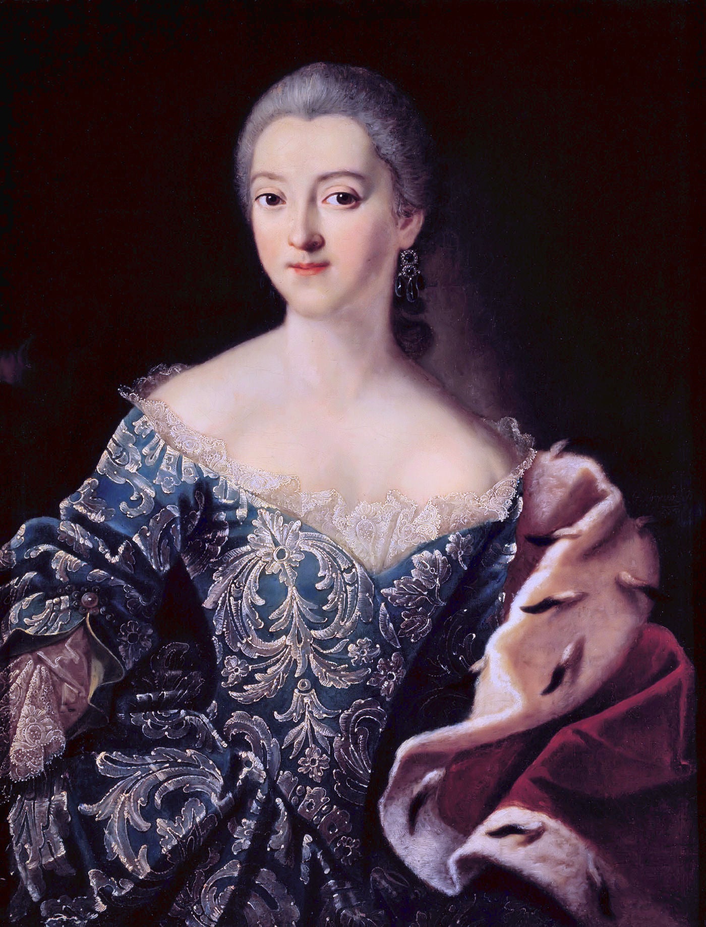 Portrait of Princess Catherine Alexandrovna (nee Lovanova-Rostov) (Catherine II), vintage artwork by Ivan Argunov, 12x8" (A4) Poster