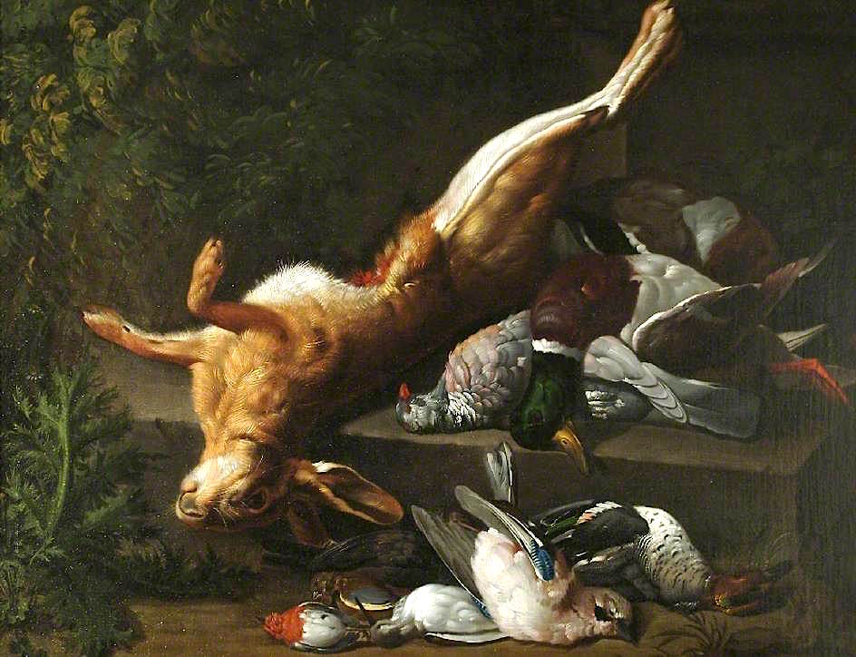 Dead Hare and Wild Fowl, vintage artwork by Stephen Elmer, 12x8" (A4) Poster