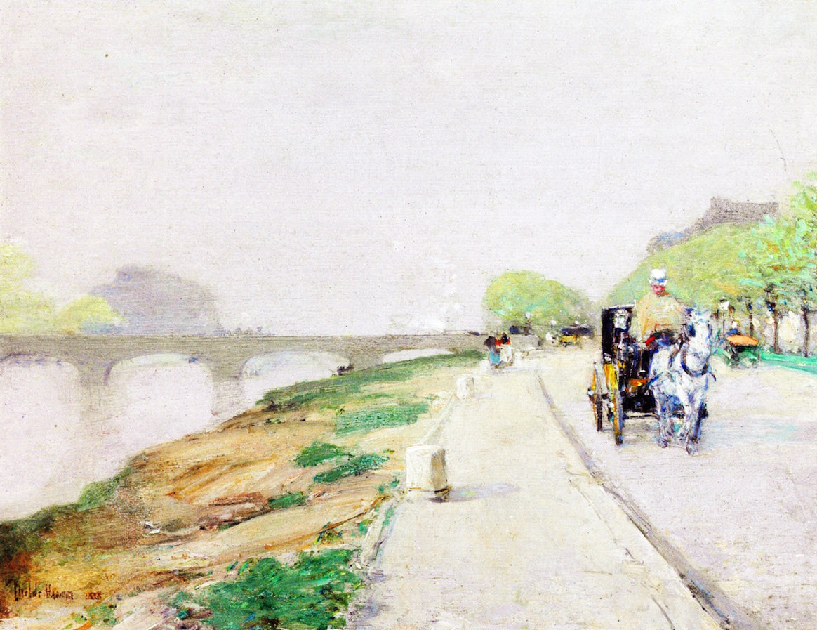 Banks of the Seine by Childe Hassam,A3(16x12")Poster
