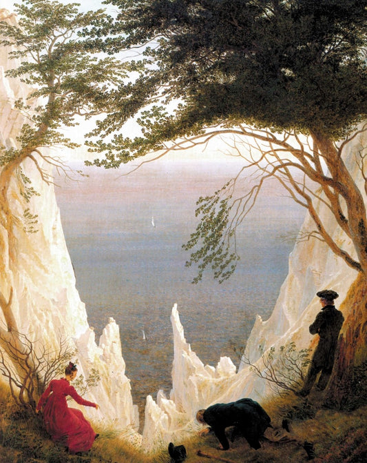 Chalk Cliffs on Rügen, vintage artwork by Caspar David Friedrich, 12x8" (A4) Poster