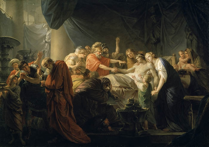 The Death of Germanicus, vintage artwork by Heinrich Füger, 12x8" (A4) Poster