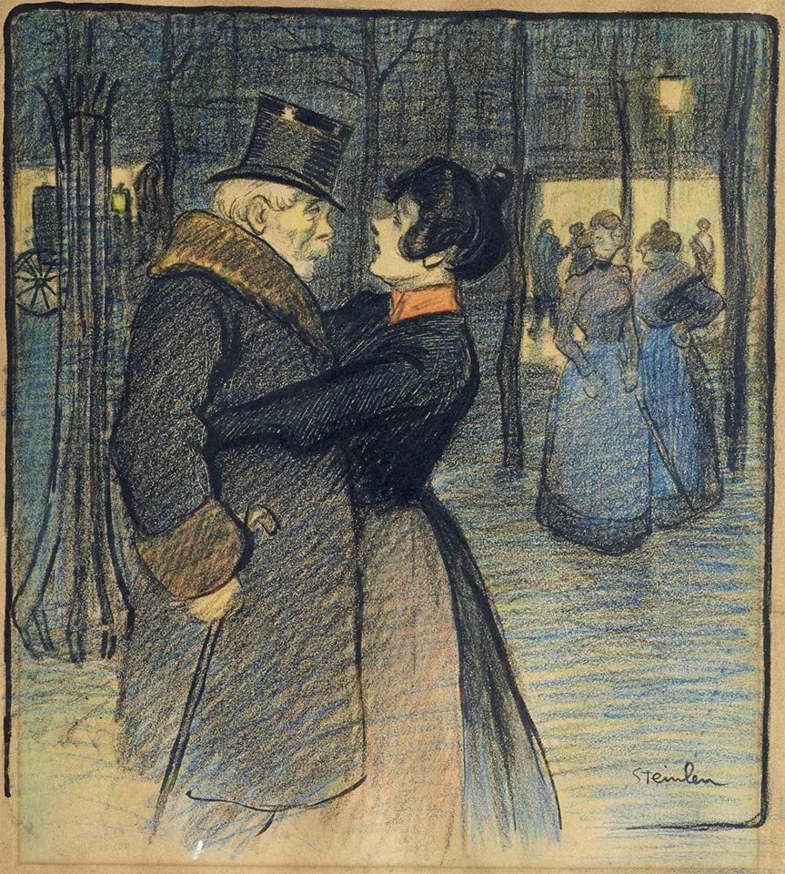 Vanite d'un vieillard, vintage artwork by Theophile-Alexandre Steinlen, 12x8" (A4) Poster