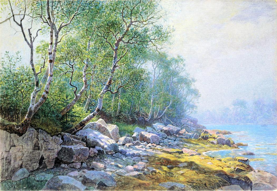 Seal Harbor, Mount Desert, Maine, vintage artwork by William Stanley Haseltine, 12x8" (A4) Poster