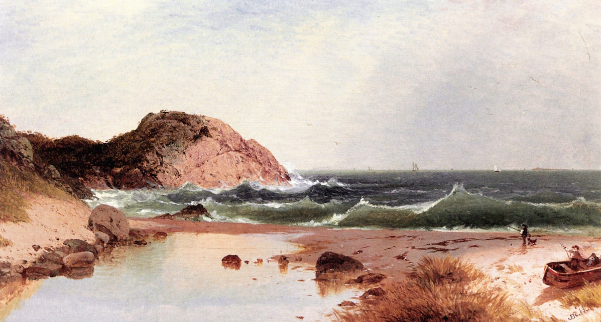 Beach Scene at Eagle Rock, Manchester-by -the-Sea, vintage artwork by John Frederick Kensett, A3 (16x12") Poster Print