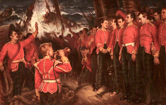 Wreck of the 'Birkenhead' (copy after Thomas Hemy), vintage artwork by Lance Calkin, 12x8" (A4) Poster