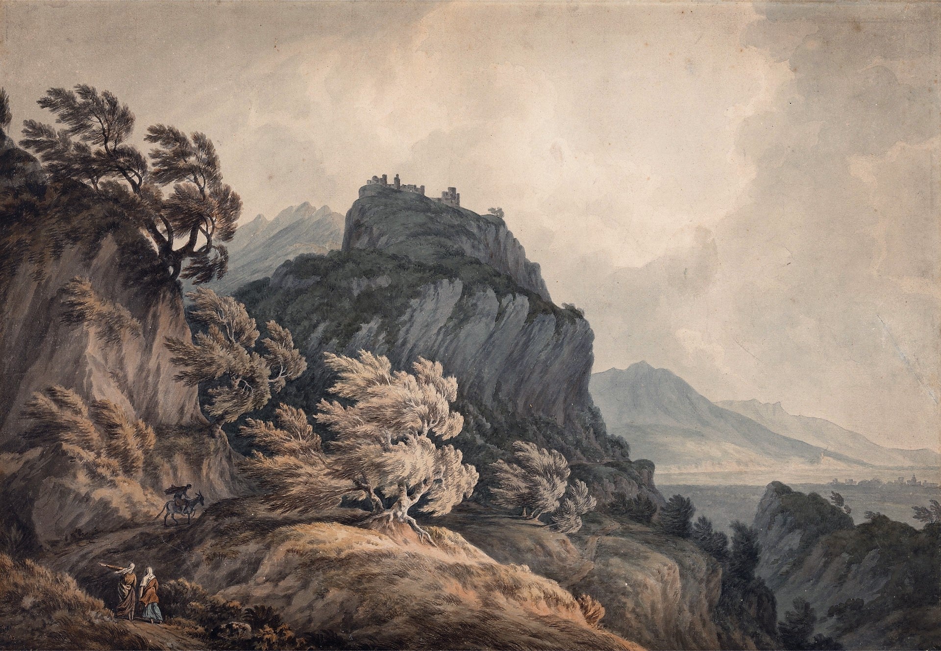 The Val d'Aosta, Piedmont, vintage artwork by John Warwick Smith, 12x8" (A4) Poster