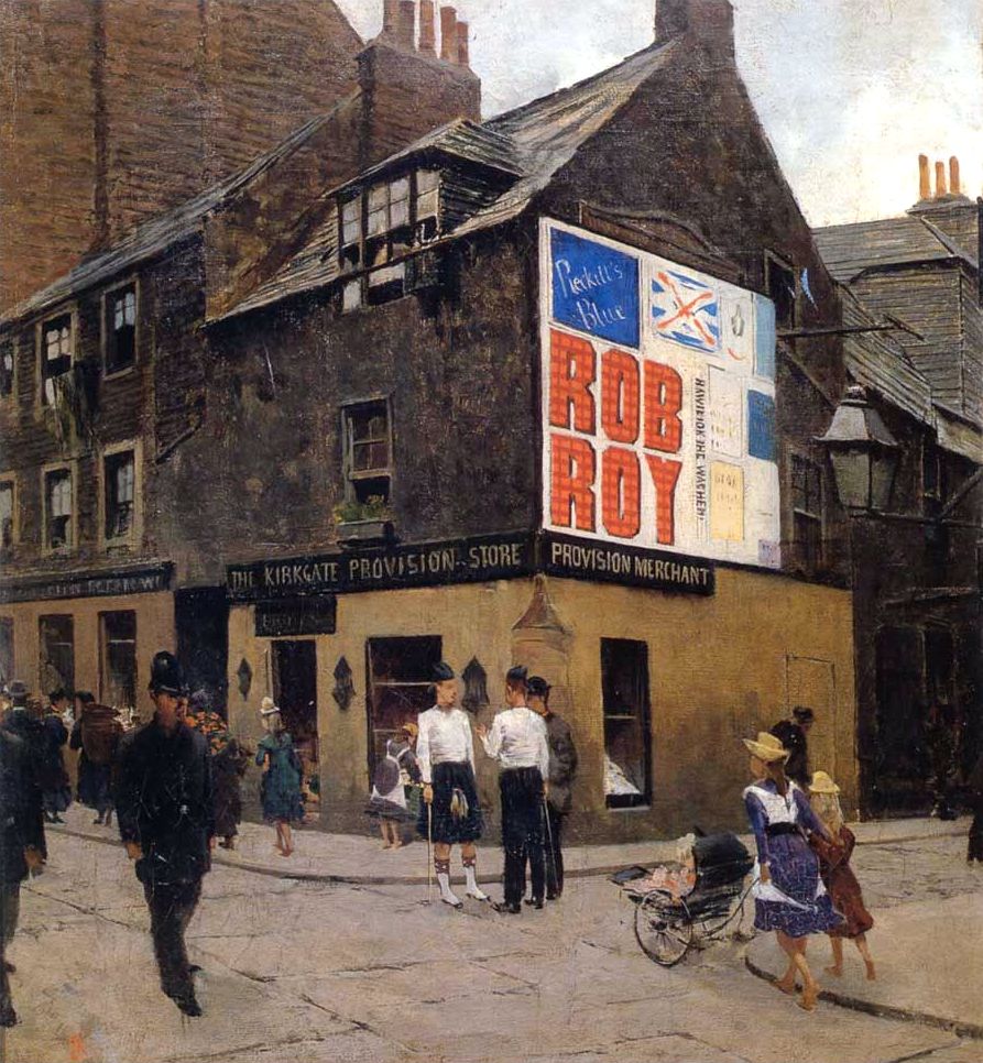 Kirkgate a Leith presso Edimburgo, vintage artwork by Telemaco Signorini, 12x8" (A4) Poster