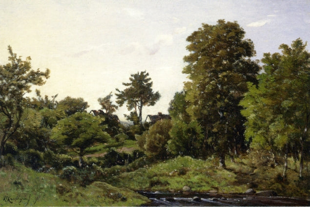 Landscape near St. Prive, vintage artwork by Henri-Joseph Harpignies, A3 (16x12") Poster Print