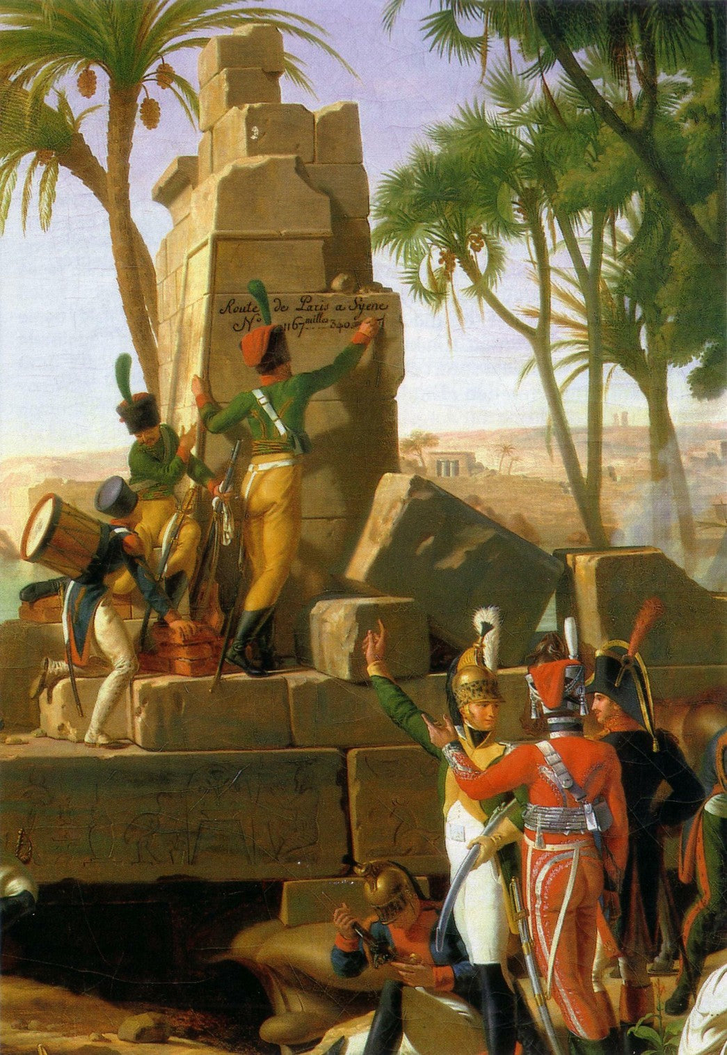 Stop of the French Army at Syene February 2, 1799 (Detail), vintage artwork by Jean-Charles Tardieu, 12x8" (A4) Poster