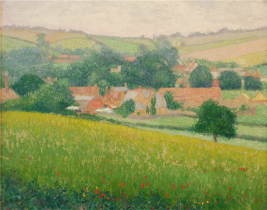 Poppy Fields, Giverny, vintage artwork by John Leslie Breck, 12x8" (A4) Poster