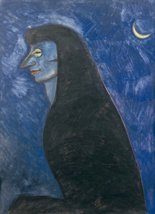 Femme de profil au croissant de lune by Léon Spilliaert,16x12(A3) Poster