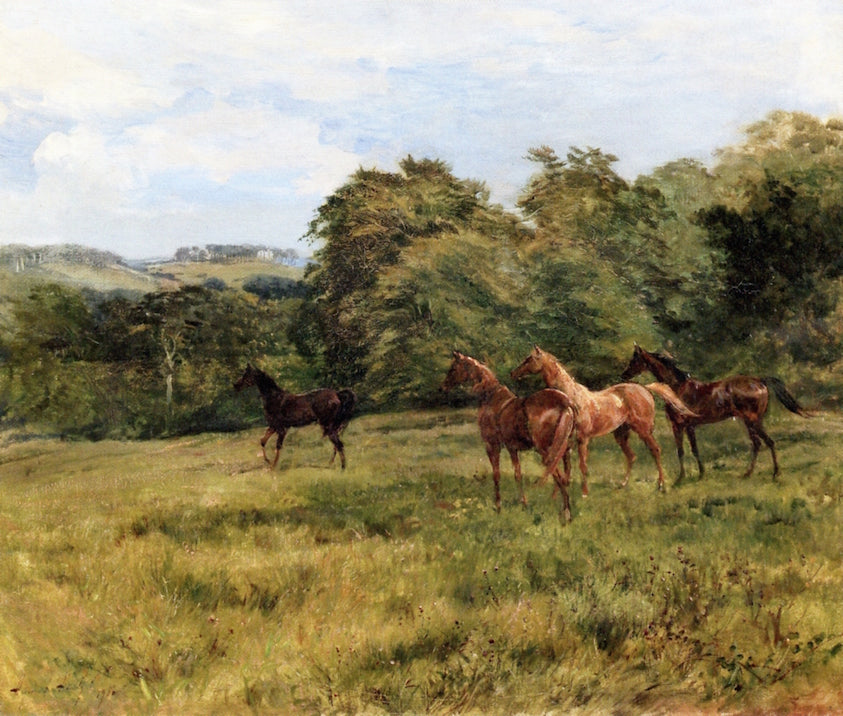 The Yearlings, vintage artwork by Heywood Hardy, 12x8" (A4) Poster
