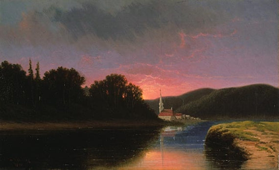 Church at Tadoussac, vintage artwork by William Raphael, 12x8" (A4) Poster