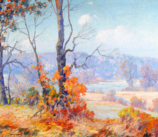 Connecticut River, vintage artwork by Maurice Braun, 12x8" (A4) Poster