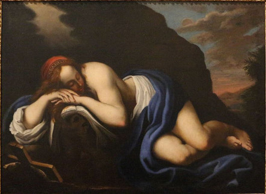 Sleeping Magdalen, vintage artwork by Lorenzo Pasinelli, 12x8" (A4) Poster
