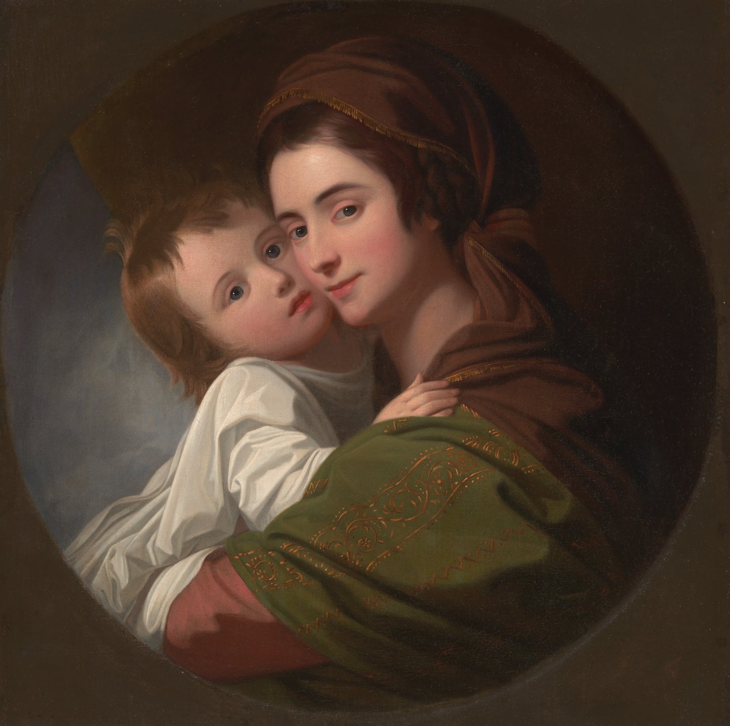 The Artist's Wife Elizabeth and Their Son Raphael, vintage artwork by Benjamin West, 12x8" (A4) Poster