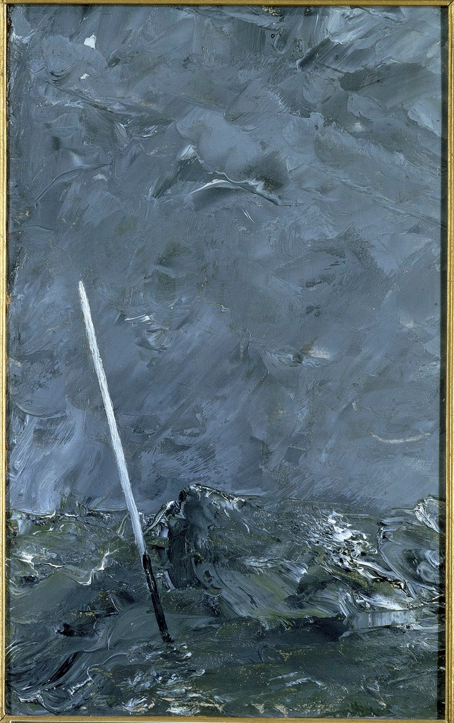 Stormy Sea. Buoy without Top Mark, vintage artwork by August Strindberg, 12x8" (A4) Poster