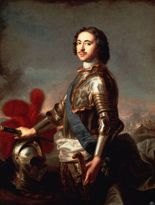 Portrait of Peter the Great, vintage artwork by Jean-Marc Nattier, 12x8" (A4) Poster