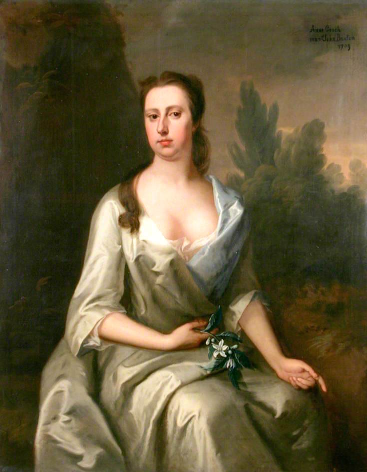 Ann Gooch, Mrs John Buxton, vintage artwork by Attributed to Michael Dahl, 12x8" (A4) Poster
