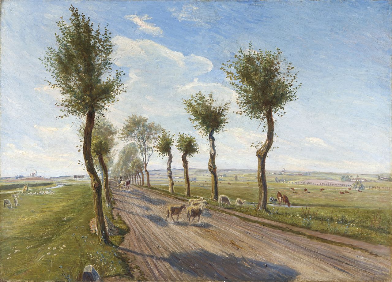 Country Road near Faarevejle, vintage artwork by Theodor Philipsen, 12x8" (A4) Poster