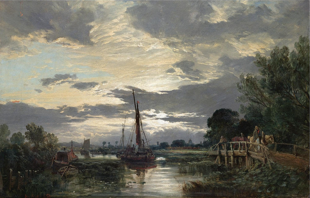 The Tow Path, vintage artwork by Samuel Bough, 12x8" (A4) Poster
