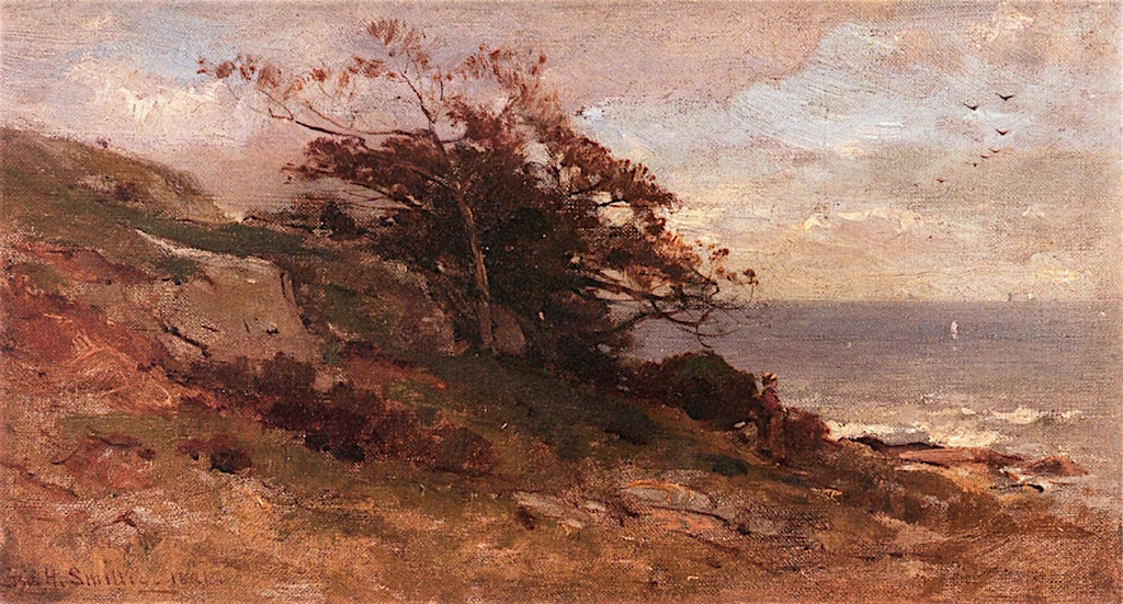 Landscape Near Sea, vintage artwork by George Henry Smillie, 12x8" (A4) Poster