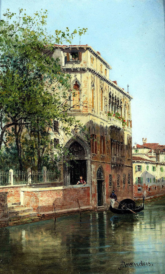 Desdemona's Palace, Venice, vintage artwork by Antonietta Brandeis, 12x8" (A4) Poster