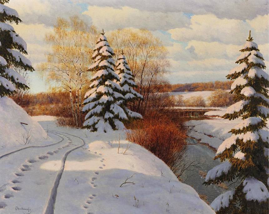 Tracks on the Snow by Boris Bessonov,A3(16x12")Poster