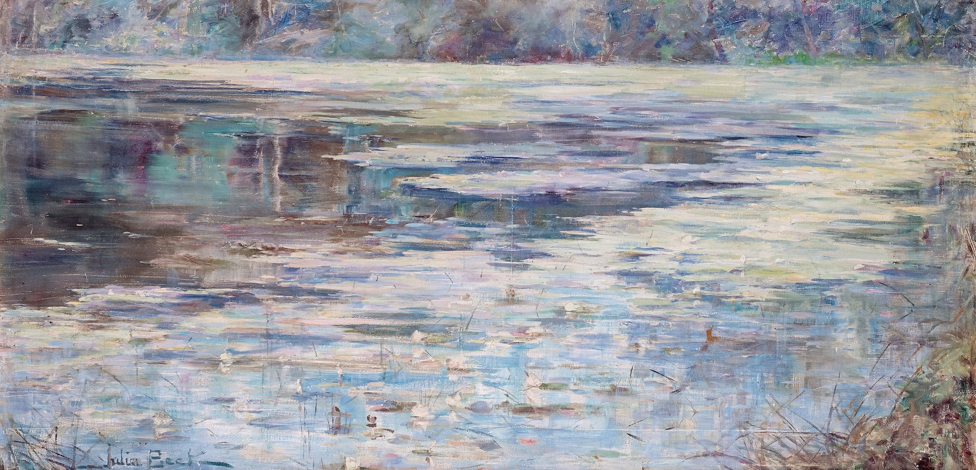 L'Etang Saint-Cucufa, près Vaucresson, vintage artwork by Julia Beck, 12x8" (A4) Poster