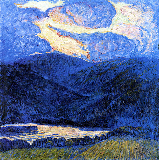 An Evening Mountainscape, vintage artwork by Marsden Hartley, 12x8" (A4) Poster