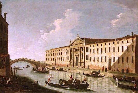 Rio dei Mendicanti, Venice, vintage artwork by Giovanni Battista Cimaroli, 12x8" (A4) Poster
