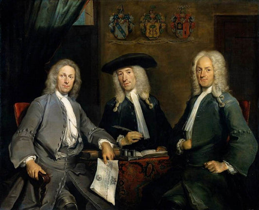 Three Governors of the Surgeons Guild, Amsterdam, vintage artwork by Cornelis Troost, 12x8" (A4) Poster