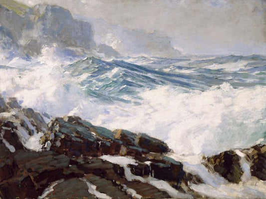 Heavy Seas, vintage artwork by Paul Dougherty, 12x8" (A4) Poster