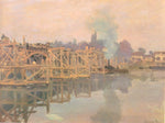 Argenteuil, The Bridge under Repair, vintage artwork by Claude Monet, 12x8" (A4) Poster