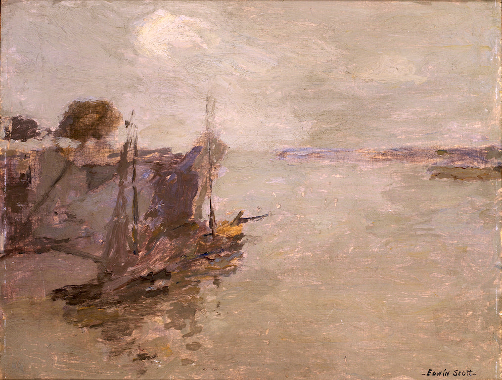 Honfleur Fishing Boats no. 2, vintage artwork by Frank Edwin Scott, 12x8" (A4) Poster