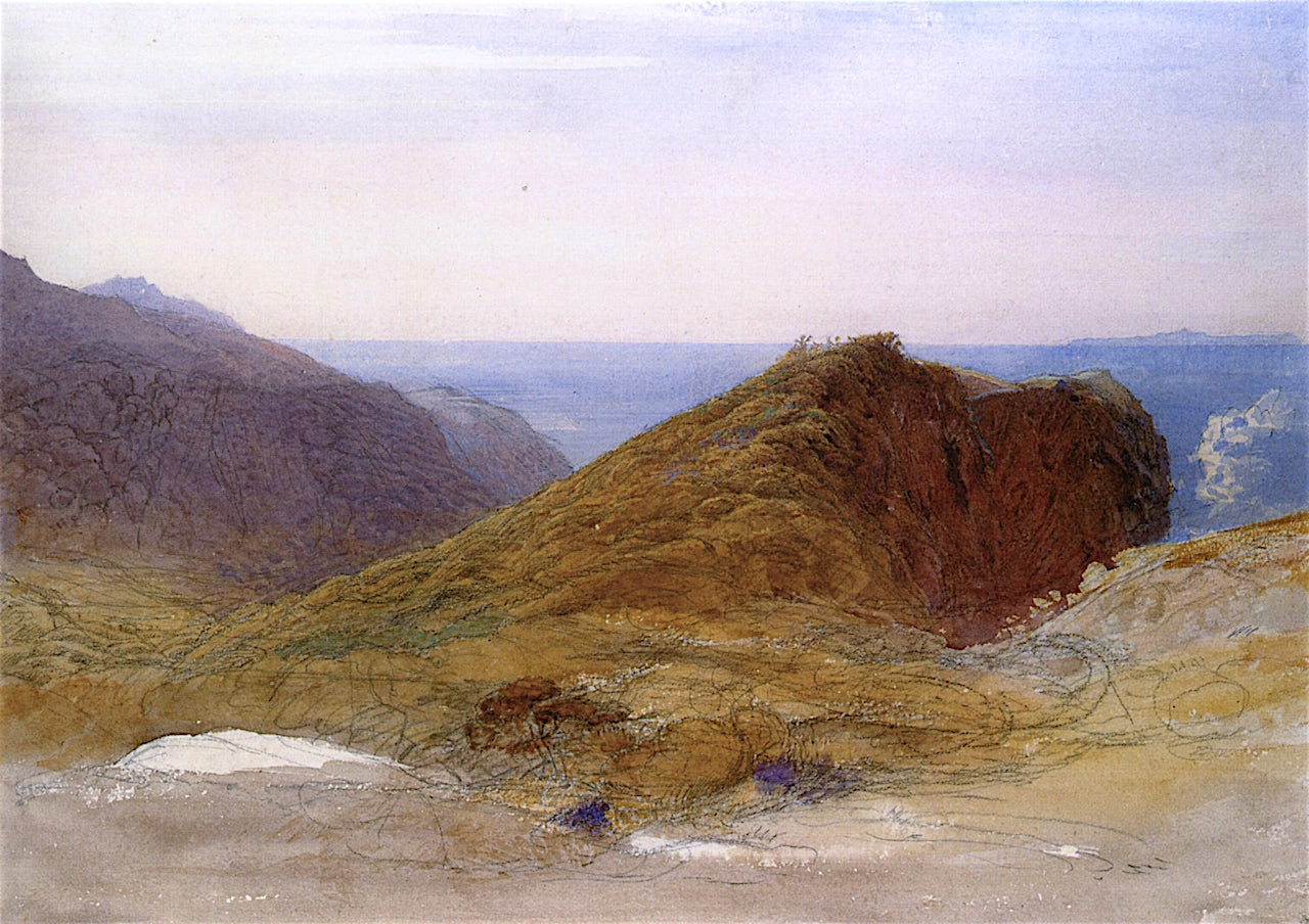 On the North Coast of Devon - Lundy in the Distance, vintage artwork by Samuel Palmer, A3 (16x12") Poster Print