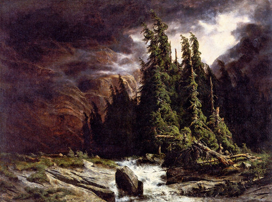 The Thunderstorm at Handeck, vintage artwork by Alexandre Calame, 12x8" (A4) Poster